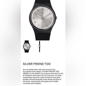 Swatch Watch in Silver and Black